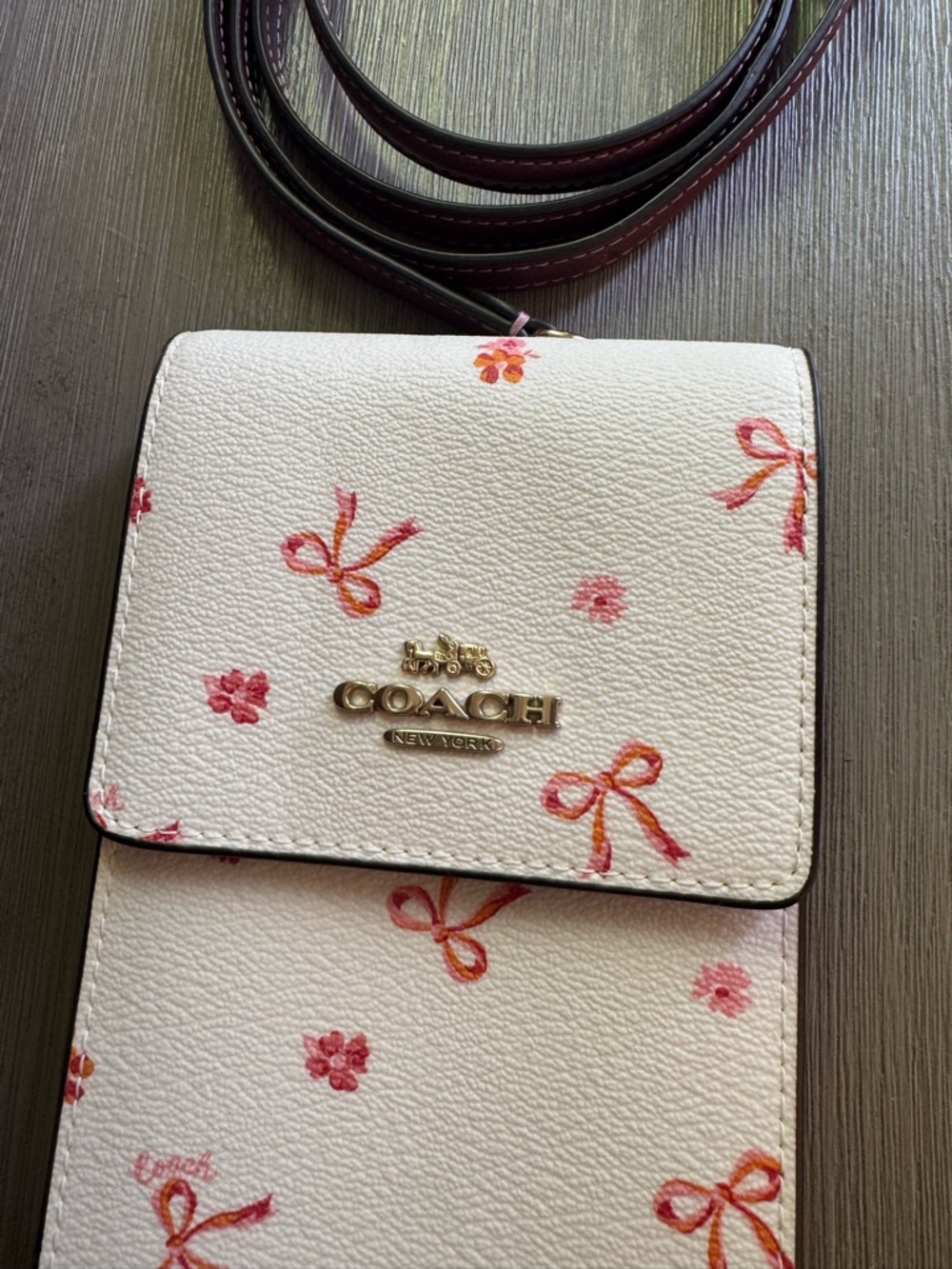Coach Bow Print Cell Phone Crossbody - Picture 2 of 15